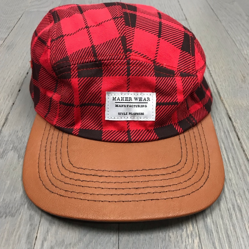 Maker Wear Buffalo Check Faux Vegan Leather Hat